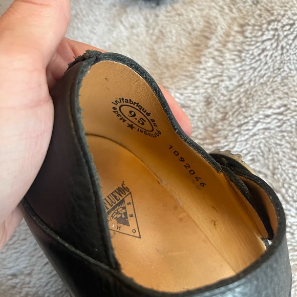 Women's Black Leather Mary Jane Shoes - Picture 8 of 12